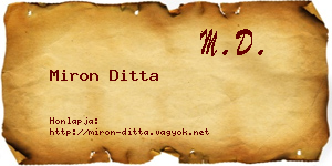 Miron Ditta névjegykártya